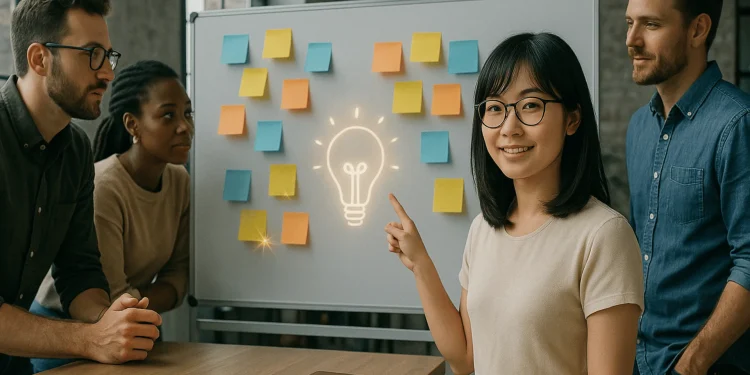 Inovasi Tim Dengan Whiteboard Dan Post It Agenda Kulit Hibrkraft