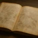 Ad Open Book Faded Ink Water Damage