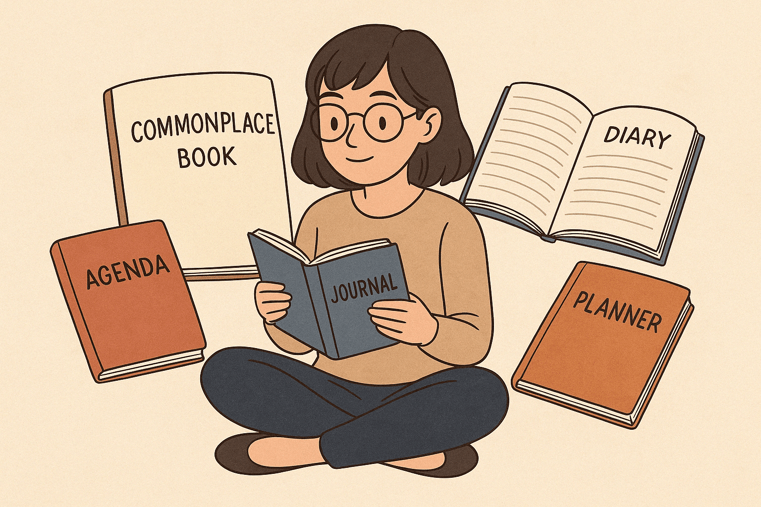 Aika Duduk Perbedaan Jurnal Diary Agenda
