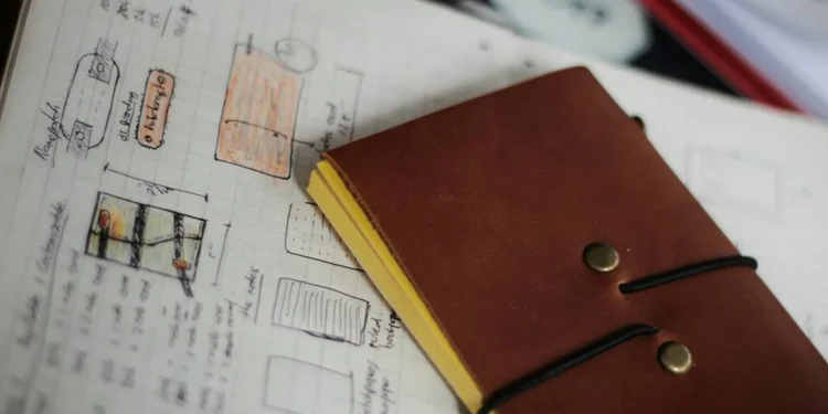 Brown Leather Hibrkraft Notebook On Design Sketch