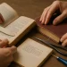 Bu Close Up Hands Repairing Books
