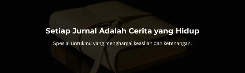 Tumpukan jurnal Hibrkraft yang dipersonalisasi, menunjukkan bahwa setiap jurnal adalah cerita yang hidup.