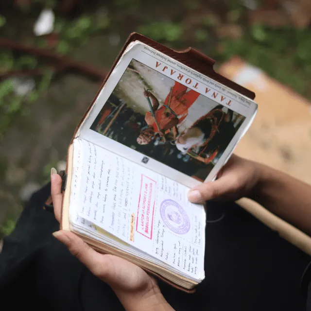 Leather Journal Held By Hand Leather Journal Held By Hand