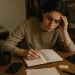 Writing In Notebook At Desk
