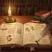 Ancient Library Study Book Pages