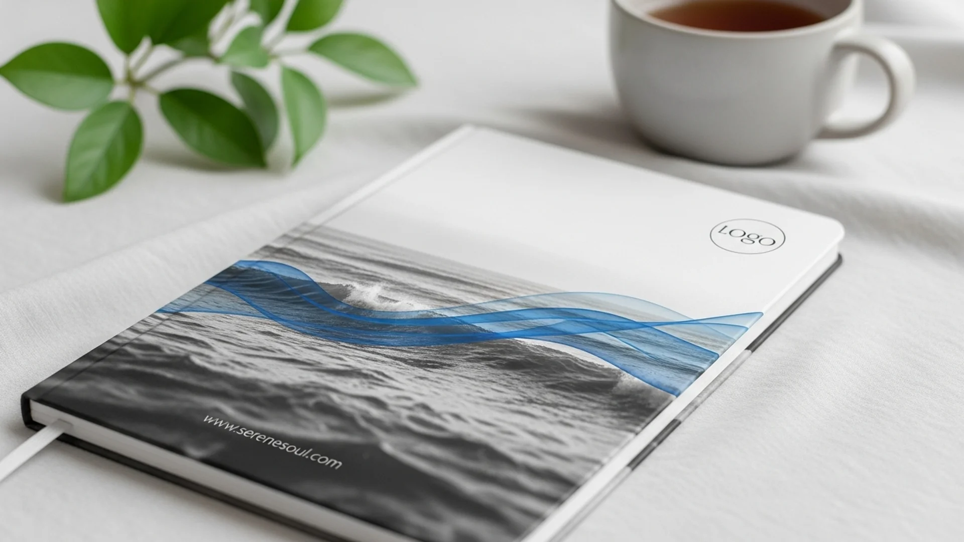 Notebook Ocean Waves Logo Design