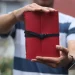 Red Leather Notebook Closed Custom Notebook Personalized Journal Standard Order