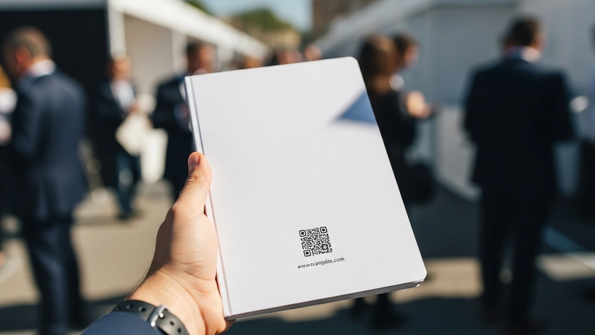 White Notebook Qr Code Handheld