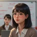 Woman Glasses Office Meeting Scene