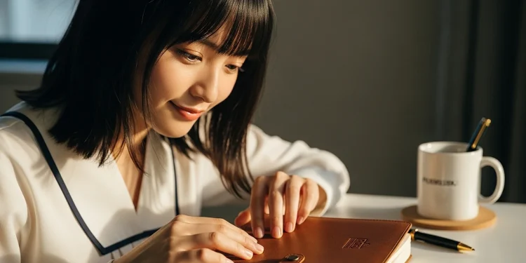 Woman Notebook Coffee Cup Hands