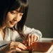 Woman Notebook Coffee Cup Hands