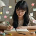 Woman Writing Calendar Checklist Notes