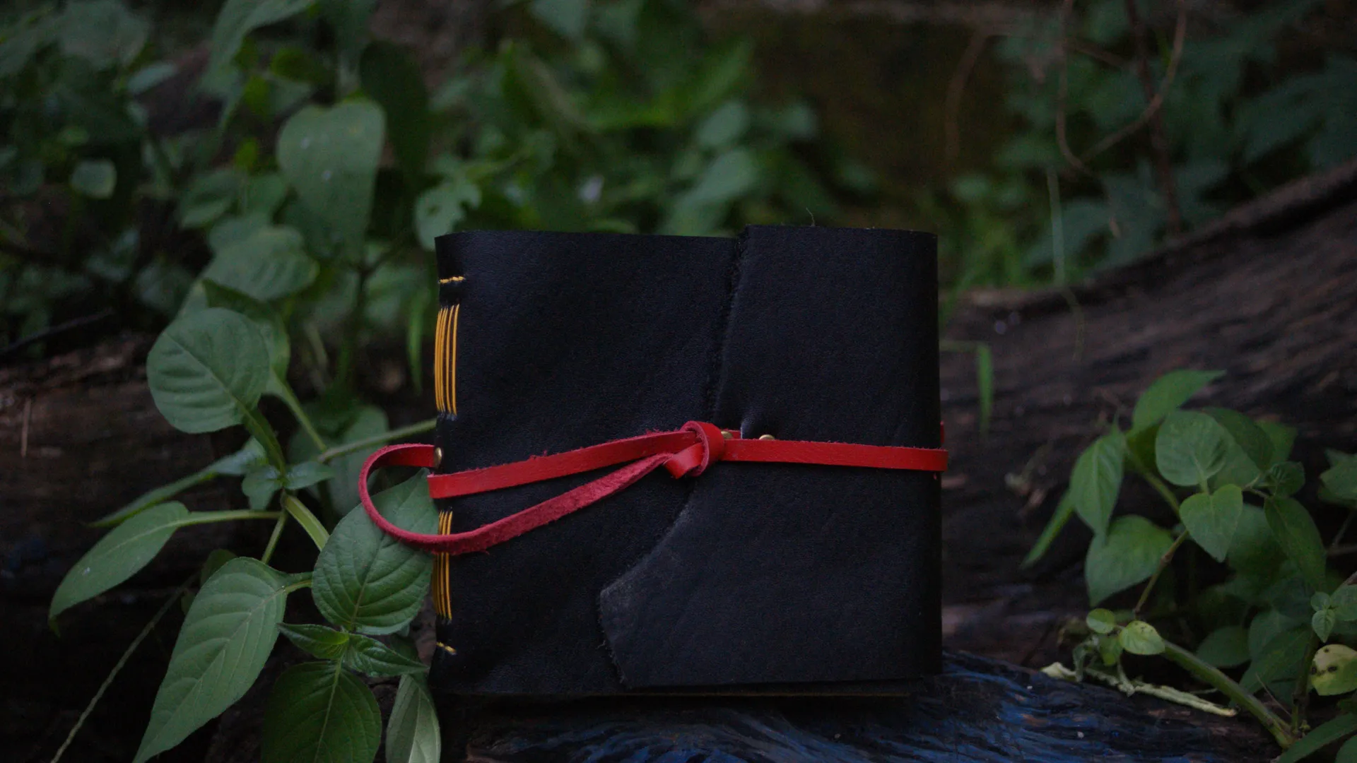 Black Leather Journal Red Closure Custom Notebook Personalized Journal Standard Order 1