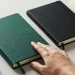 Green And Black Leather Notebooks With Pen