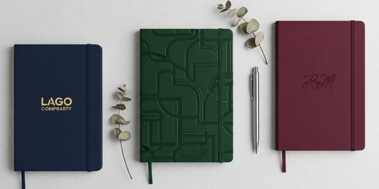 Three Custom Design Notebooks With Pen