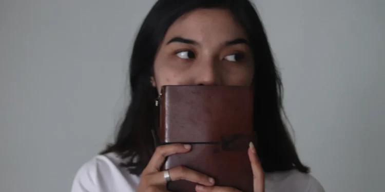 Woman Holding Brown Notebook Custom Notebook Personalized Journal Standard Order 1