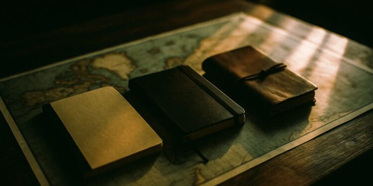 Leather Bound Notebooks On Map Custom Notebook Personalized Journal Standard Order
