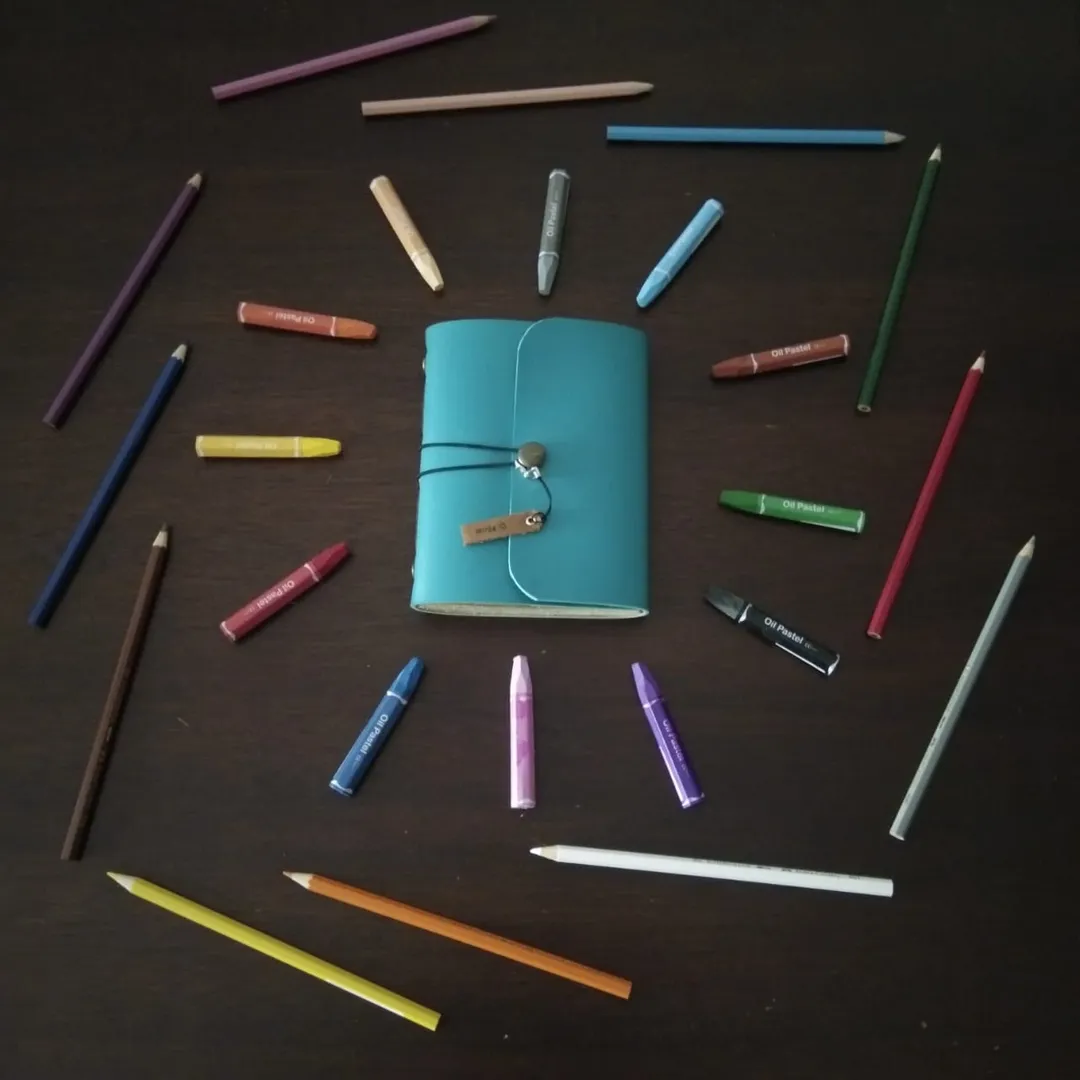 Teal Leather Notebook Colored Pencils Custom Notebook Personalized Journal Standard Order Teal Leather Notebook Colored Pencils Custom Notebook Personalized Journal Standard Order
