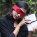 Woman Blindfold White Notebook Custom Notebook Personalized Journal Standard Order